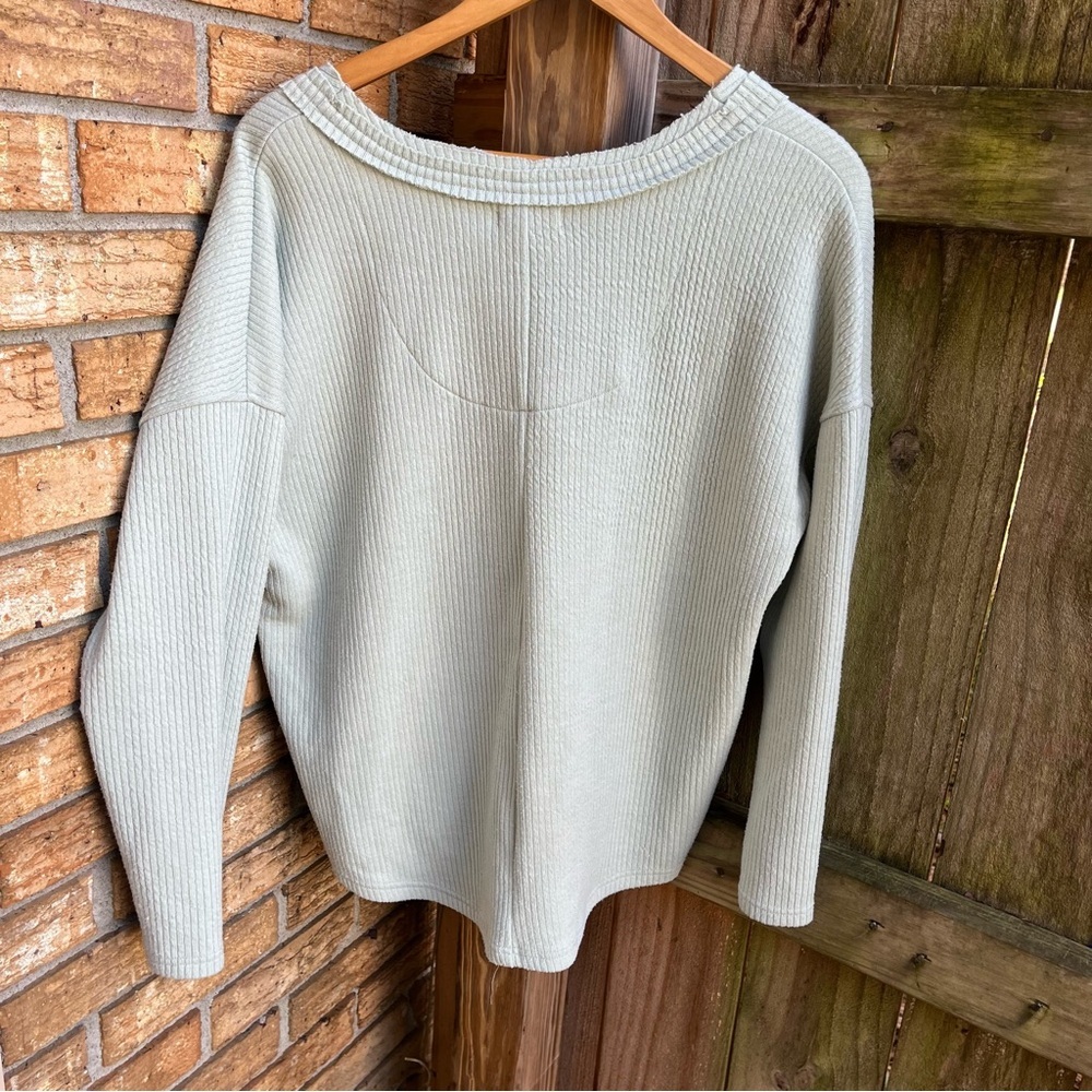 Blu Pepper Light Green V-Neck Sweater - Picture 3 of 3
